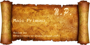 Maic Primusz névjegykártya